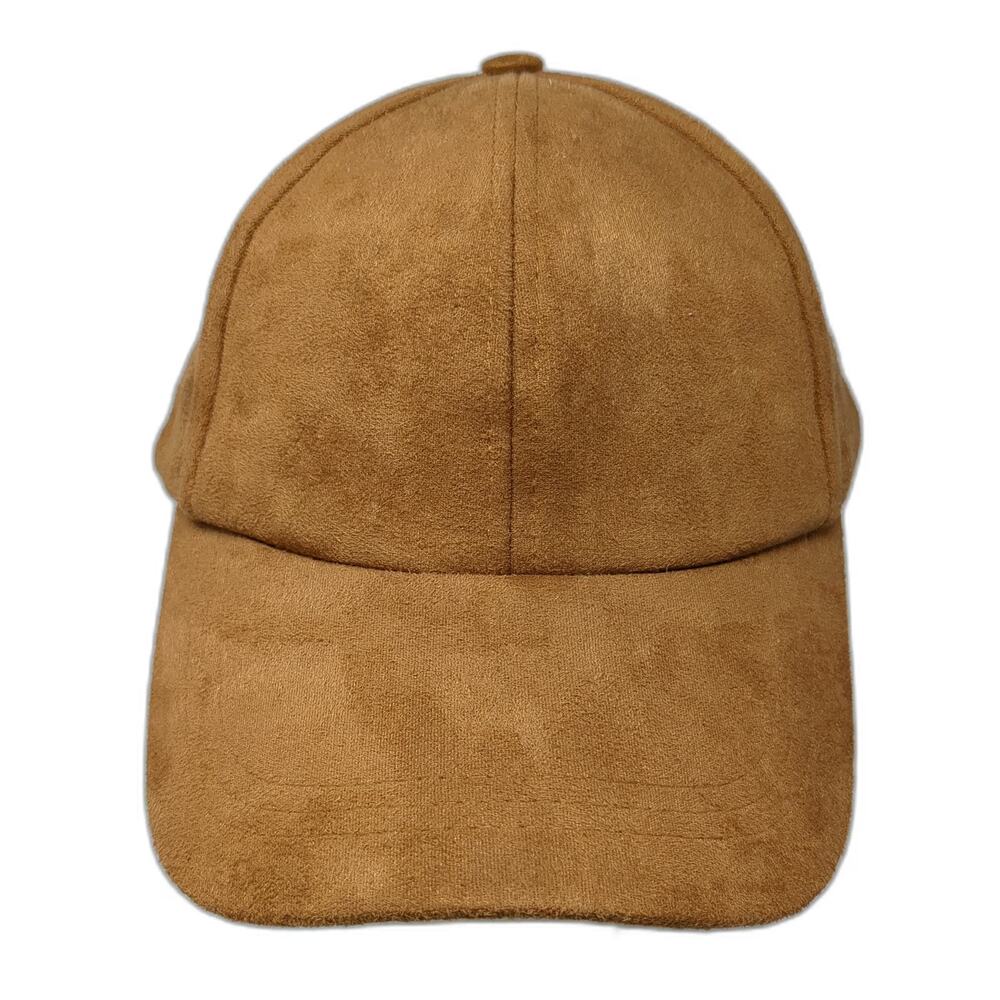 Free People Baseball Cap Brown One Size Slideback Faux Suede Adjustable Hat